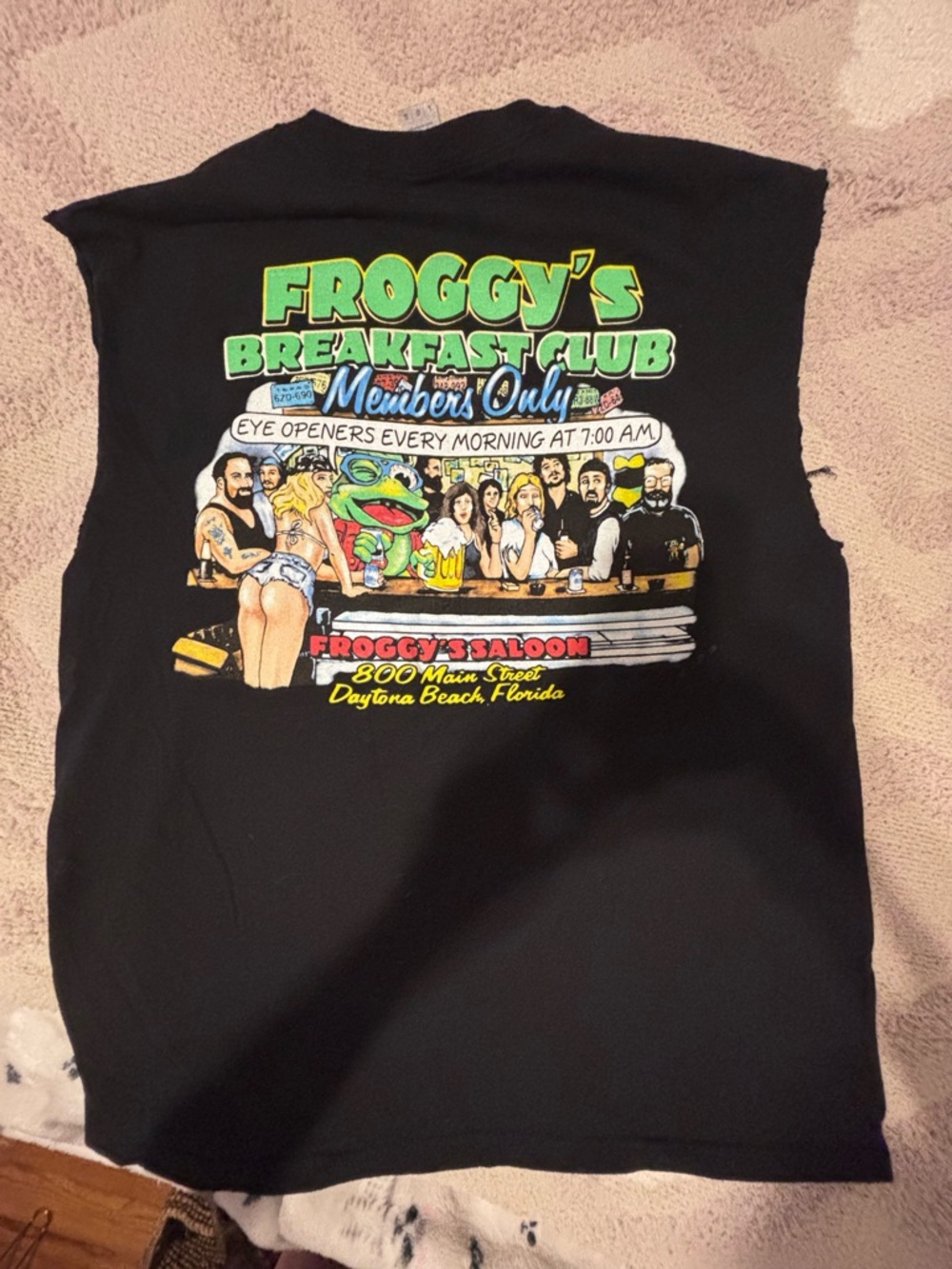 Froggy's Saloon ~ Breakfast Club Graphic Cut Off Tee
